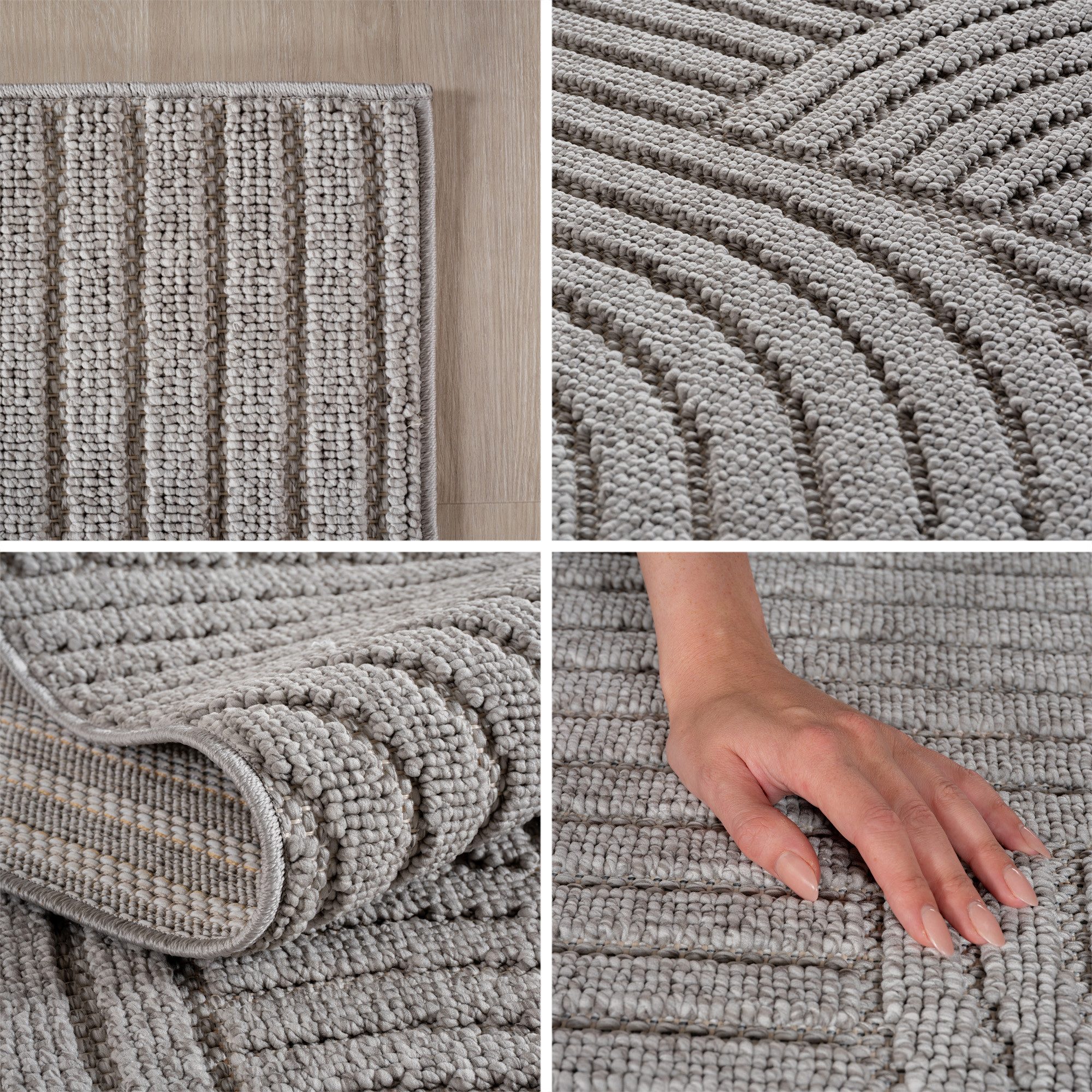 SIMPEX24 Designteppich Einfarbig Boucle Loop, Rund, Höhe: 7 mm, Teppich Woh günstig online kaufen