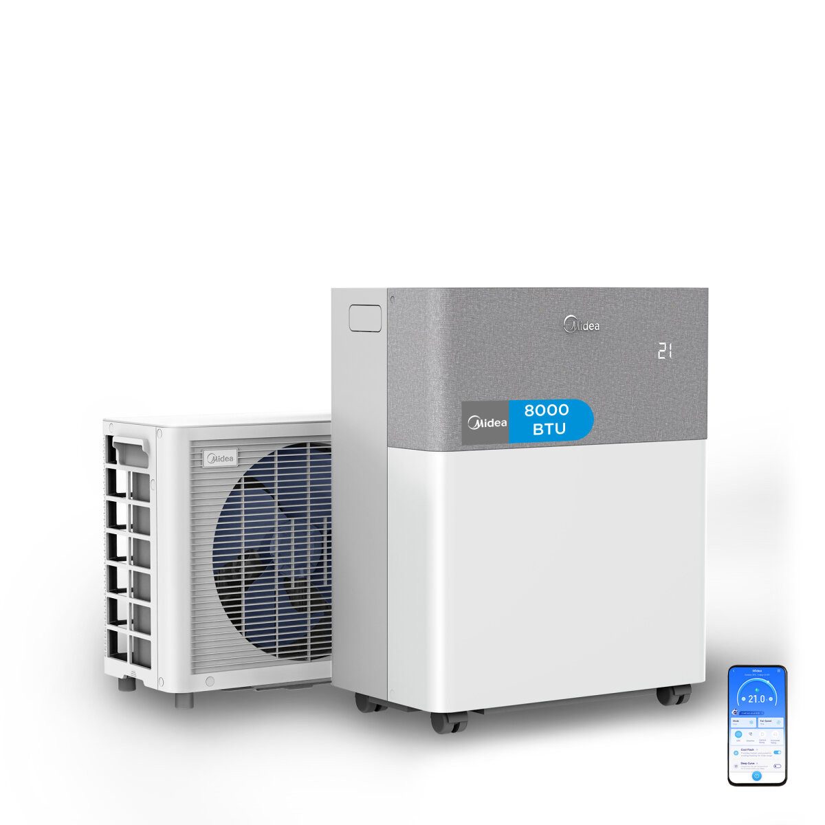 Midea Klimagerät Midea PortaSplit 2,35 kW mobile Split Klimaanlage ohne Installation, Ohne Installation