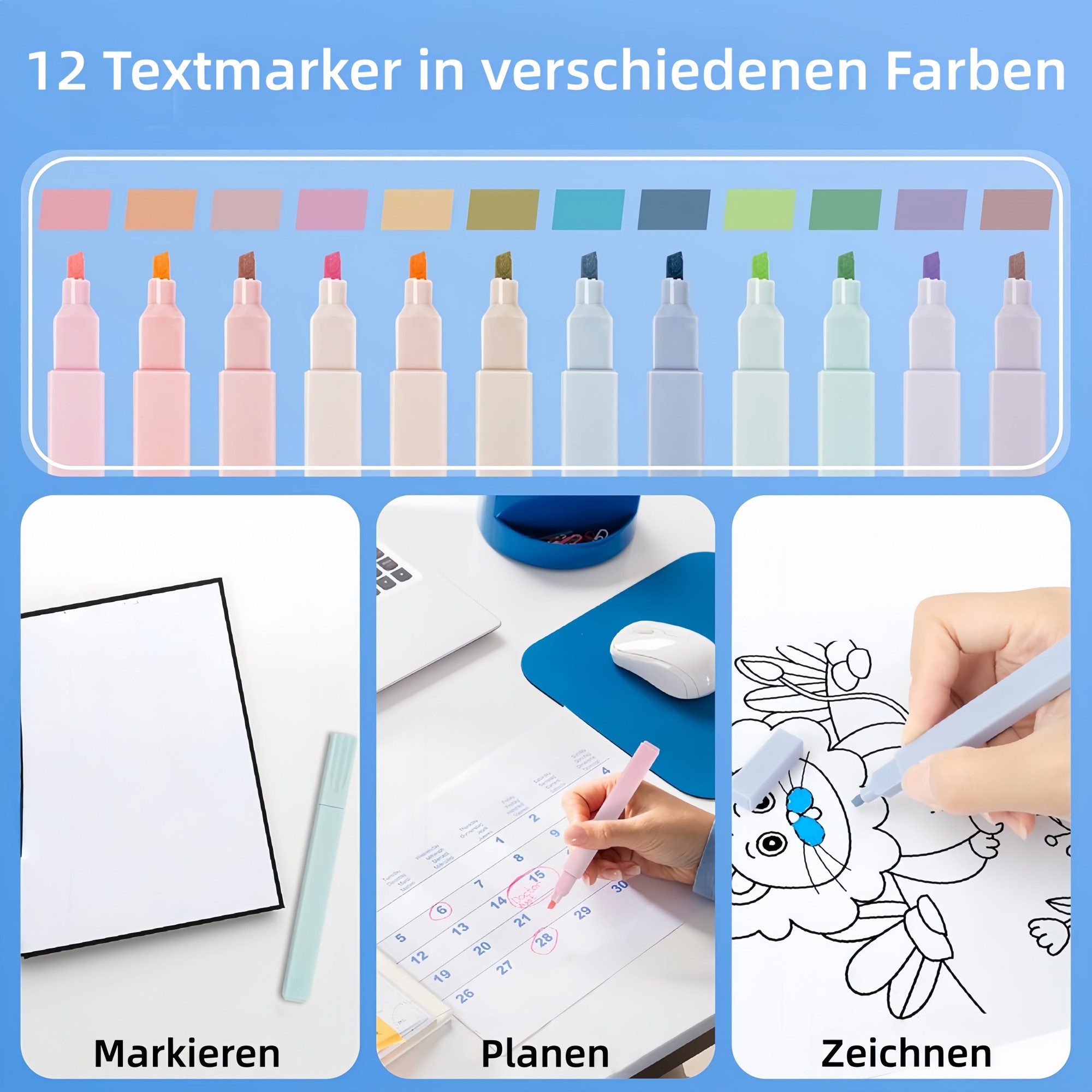 FOUORTUNATE-BEE Federmäppchen 44-teiliges Schreibset für Schule, Studium und Büro, (44-tlg), Schreibwaren Set 44 Teile für Jugendliche und Schüler – Bild 3 von 5