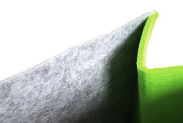 Kobolo Einkaufsshopper Filztasche hellgrau mit grünen Seiten 35x20x30 cm, 20 l