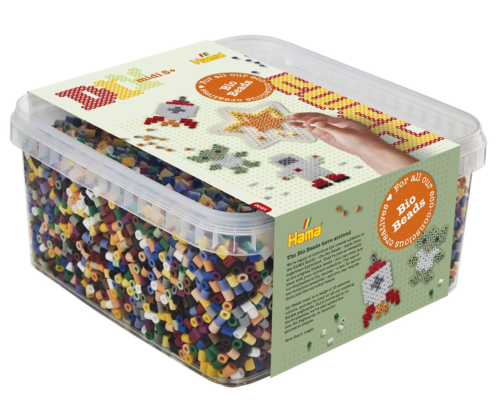 Hama Bügelperlen Hama Box mit 15.000 Bio Midi-Bügelperlen & Stiftplatte Stern