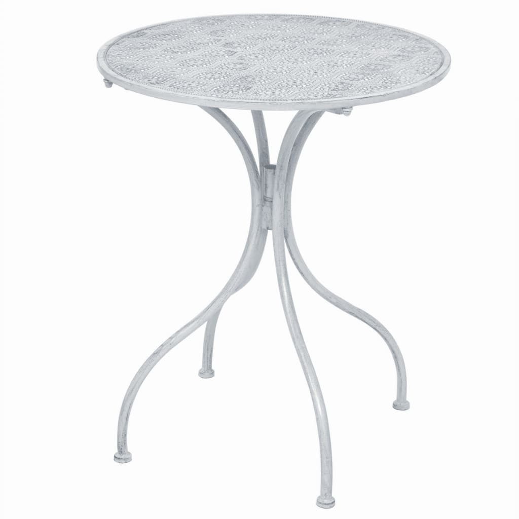 vidaXL Gartenlounge-Set 3-tlg. Bistro-Set Stahl Grau-Weiß, (3-tlg)