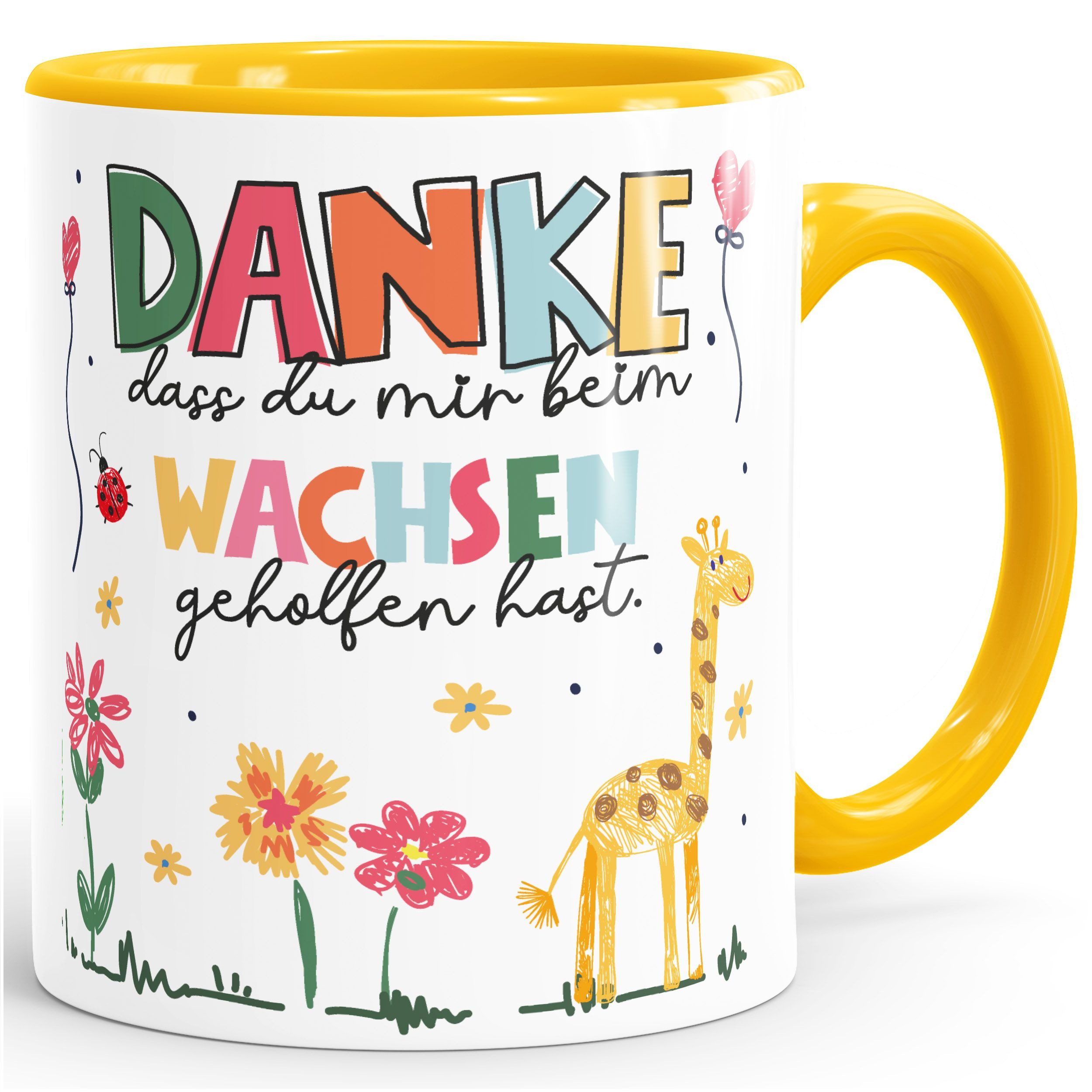 SpecialMe Tasse Kaffee-Tasse Danke dass du mir mein Wachsen geholfen hast kleines, Keramik