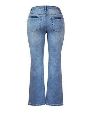 AFAZ New Trading UG Stretch-Jeans Schlaghose Damen Jeans Wide Leg Baggy Jeans High Waist Stretch Hosen