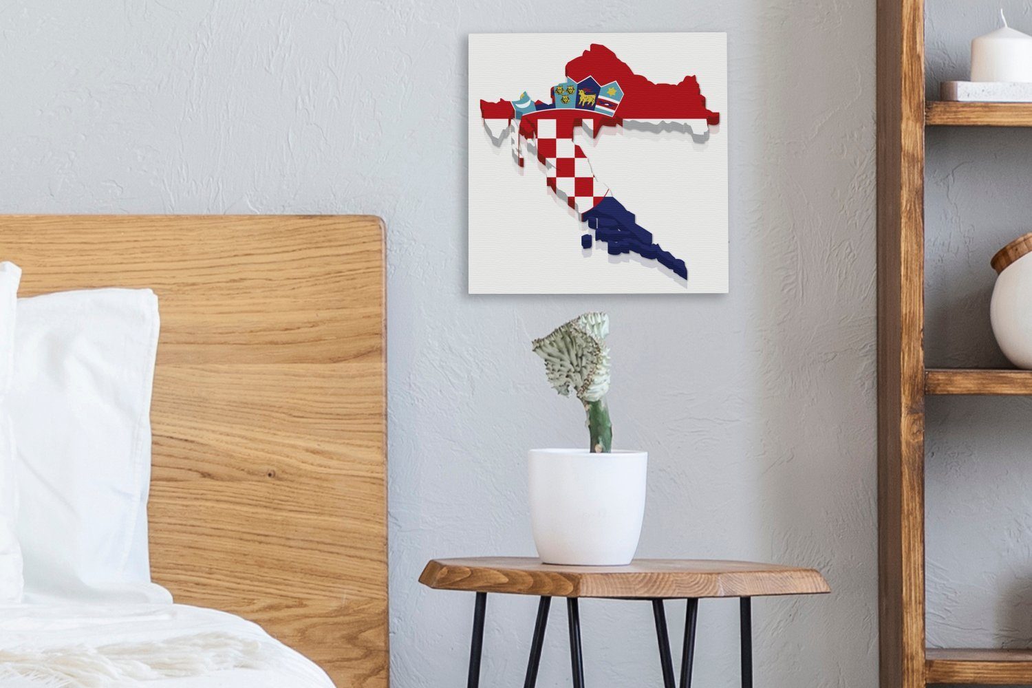 und St), Leinwand Form Kroatien, Wohnzimmer die Die Bilder Schlafzimmer OneMillionCanvasses® Nationalflagge für Leinwandbild (1 von