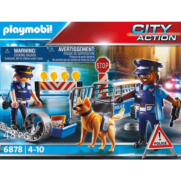 Playmobil® Konstruktions-Spielset Polizei-Straßensperre (6878) City Action (48 St) Made in Germany