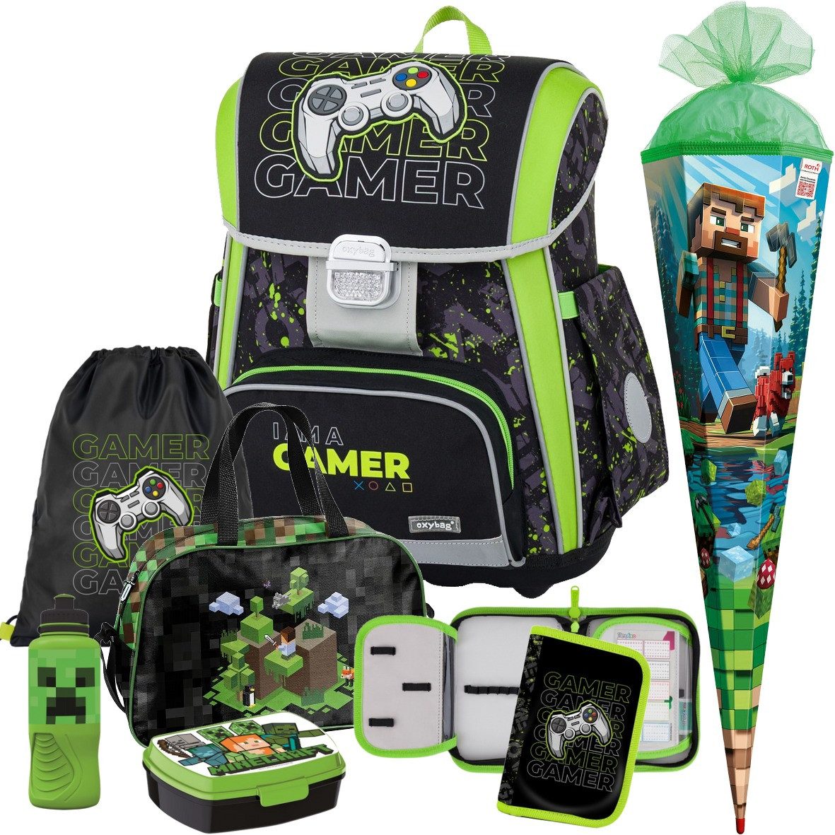 OXYBAG Schulranzen 1.Klasse Jungen in unterschiedlichen Sets (7-tlg)