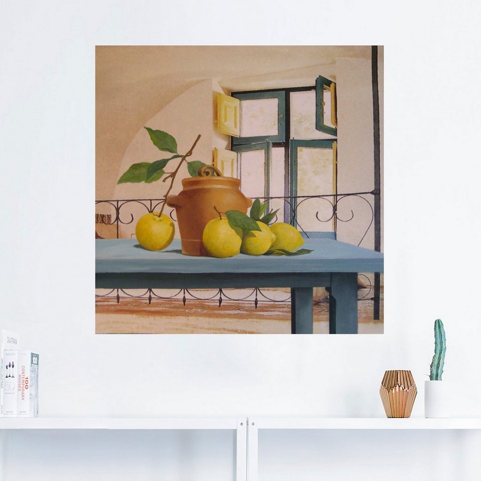 Artland Wandbild Stillleben mit Zitronen, Arrangements (1 St), als  Leinwandbild, Wandaufkleber oder Poster in versch. Größen