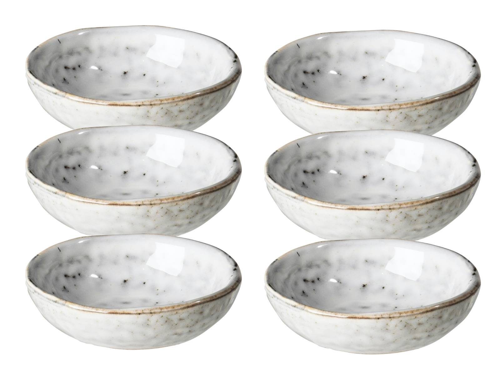 Broste Copenhagen Geschirr-Set NORDIC SAND Butterschale 7 x 2 cm Set6, Steinzeug
