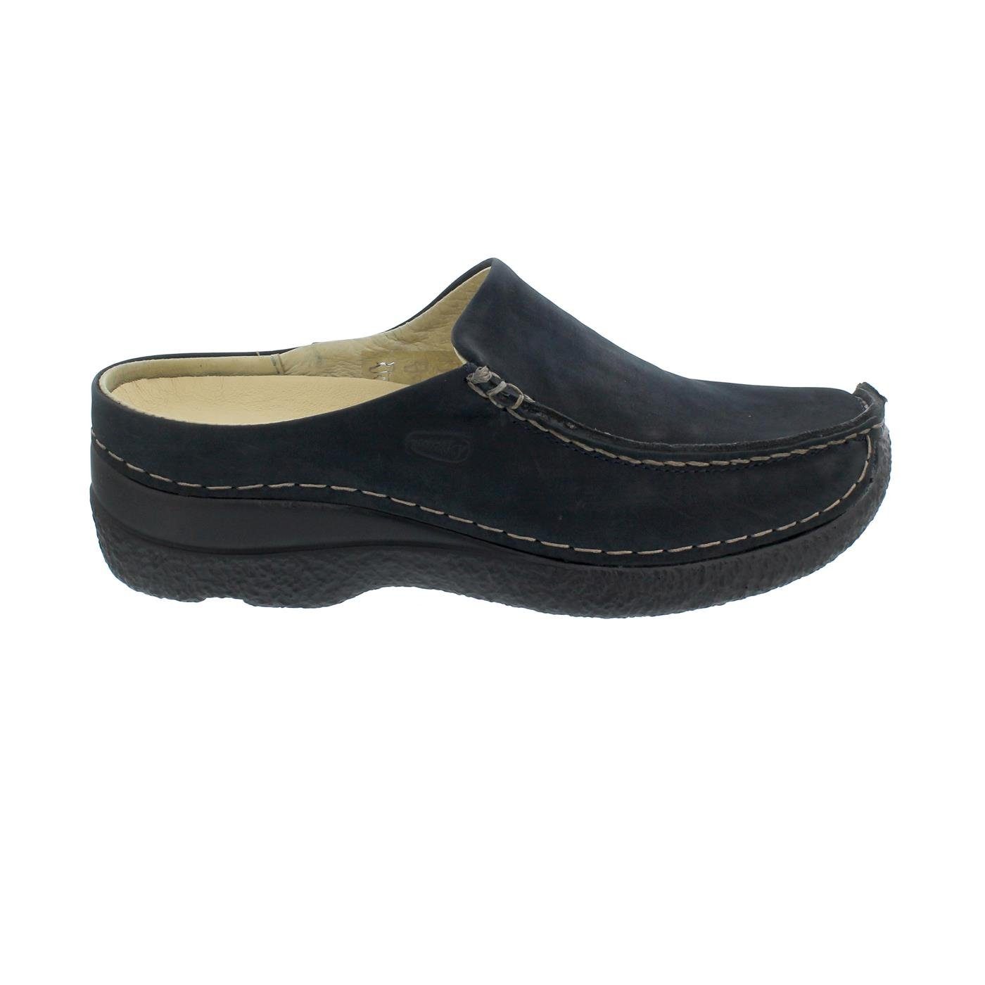 WOLKY Seamy-Slide Clog, Oiled nubuck, blue, 0625016-800 Clog