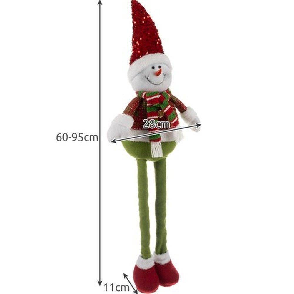 Ruhhy Weihnachtsfigur Weihnachtsschneemann Teleskop-Deko (Spar-Set, weihnachtlich), Höhe flexibel von 60 auf 95 cm verstellbar – perfekt anpassbar