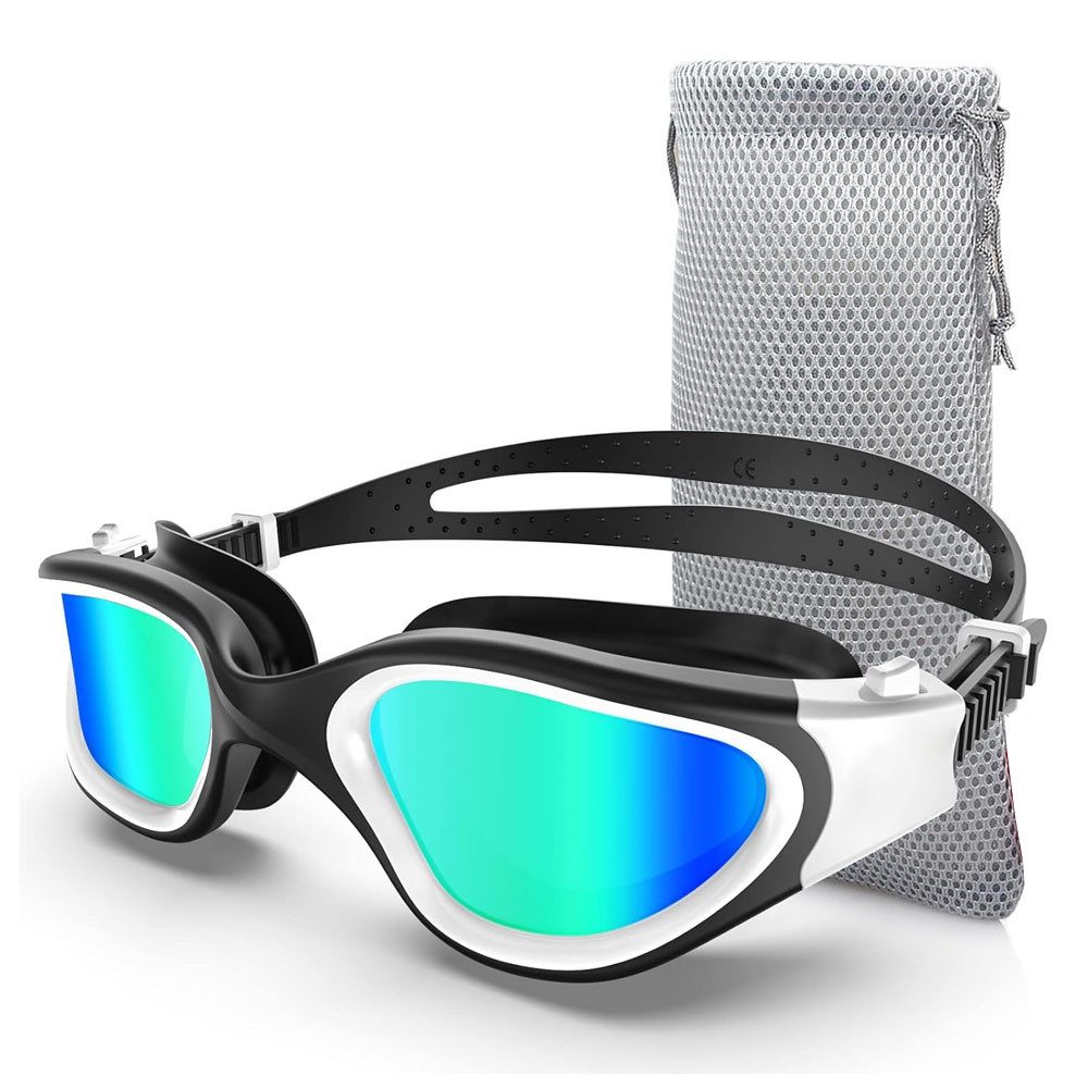 AFKSMILE Schwimmbrille Polarisierte Schwimmbrille für Unisex und Erwachsene und Damen, 100% UV-Schutzbrille, Upgrade Anti-Beschlag-Technologie