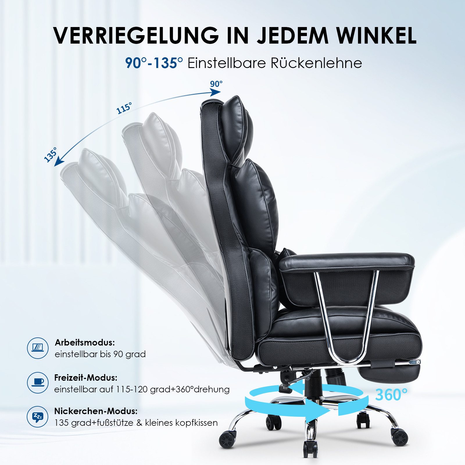 BIGZZIA Bürostuhl Großer Chefbürostuhl aus PU-Leder günstig online kaufen