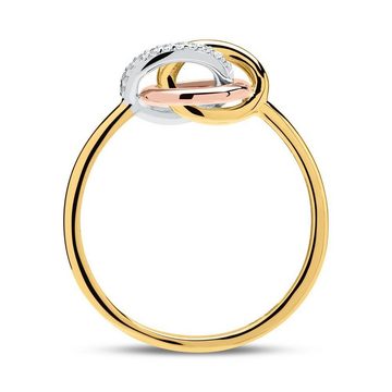 Unique Goldring Ring 585er Gold tricolor Brillanten