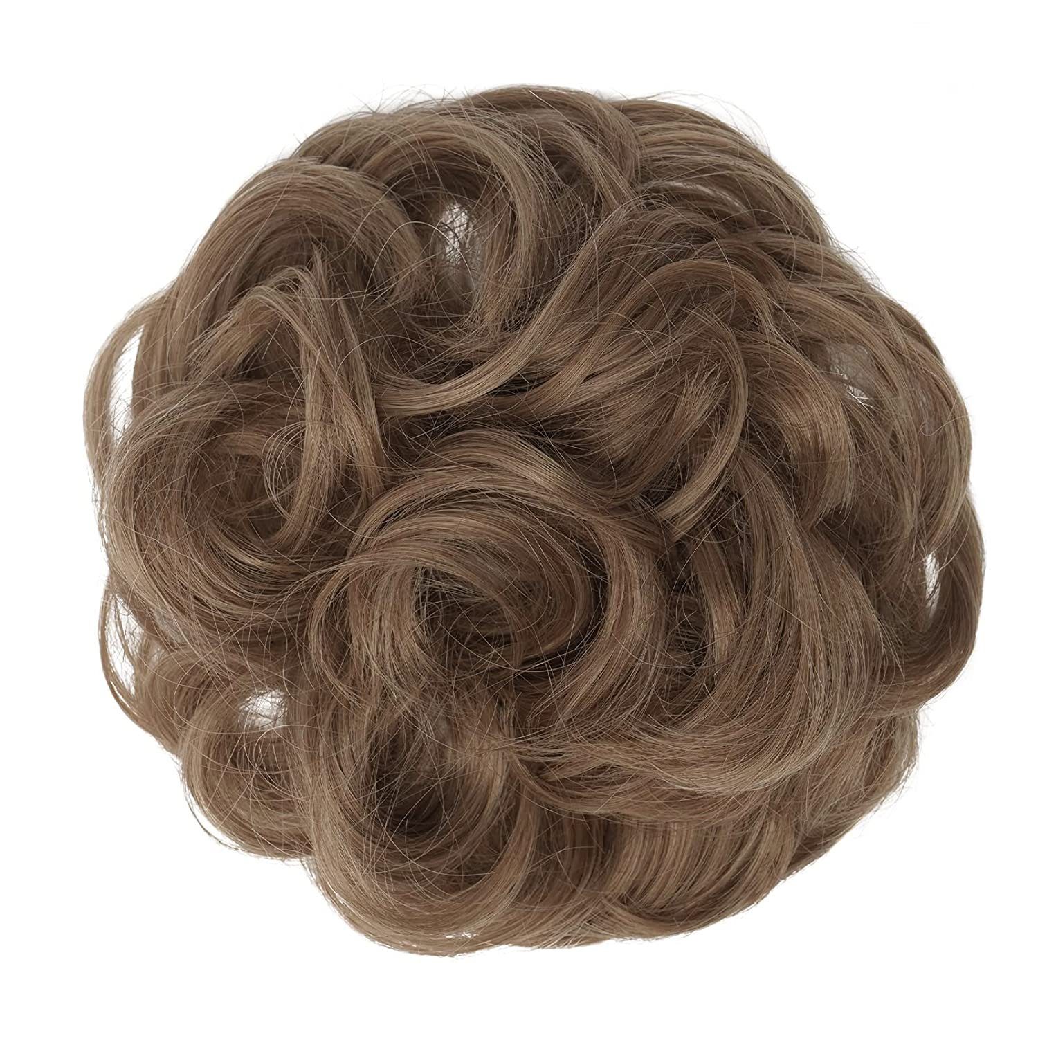gemischt Haarverlängerung Natürliches Pferdeschwanz Gewellt Kunsthaar-Extension Frauen Blond Hellbraun Püke Haarknoten Dutt für