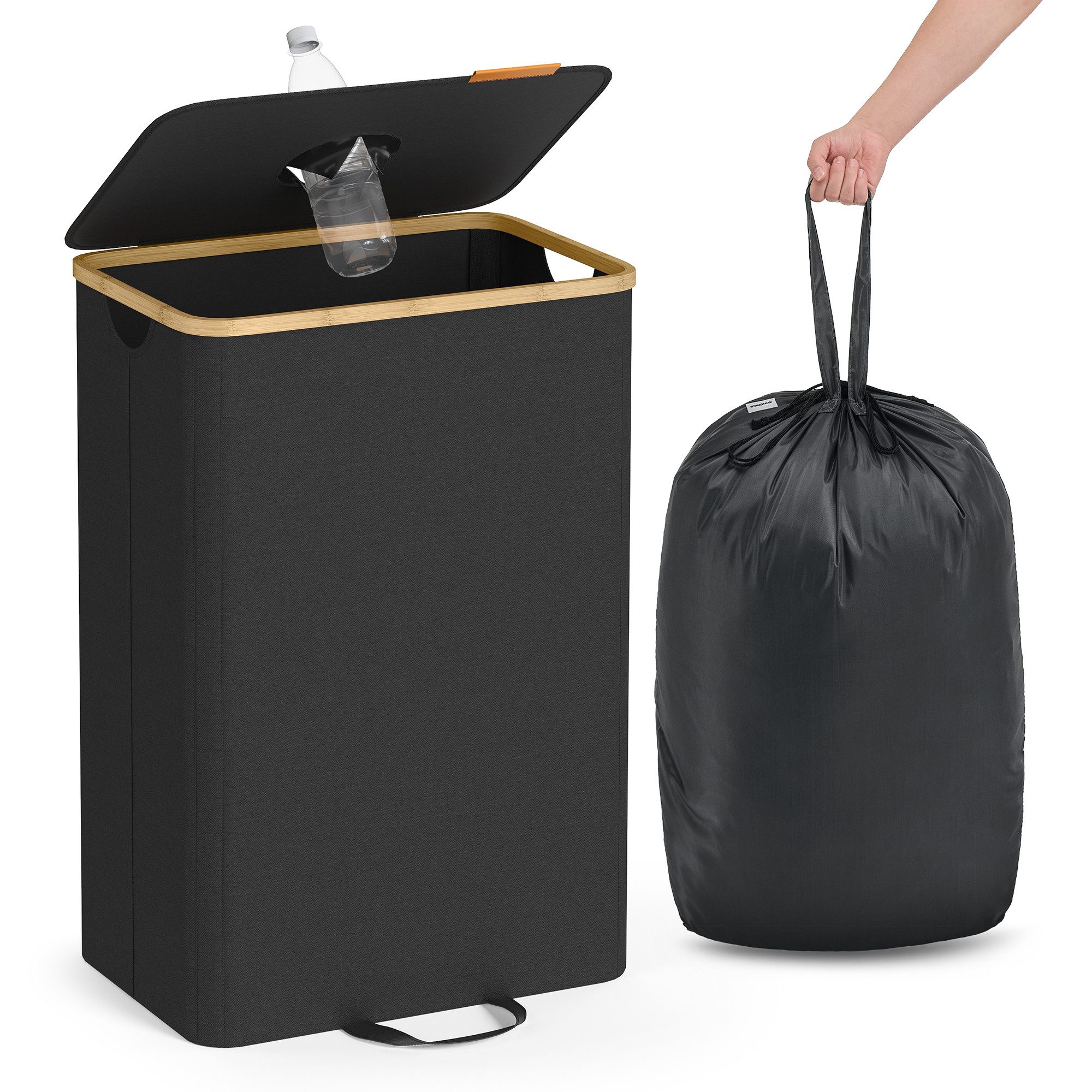 SONGMICS Flaschenkorb, Збирач пляшок, Pfandflaschen, 95 / 135 L Збирач пляшок, mit Loch