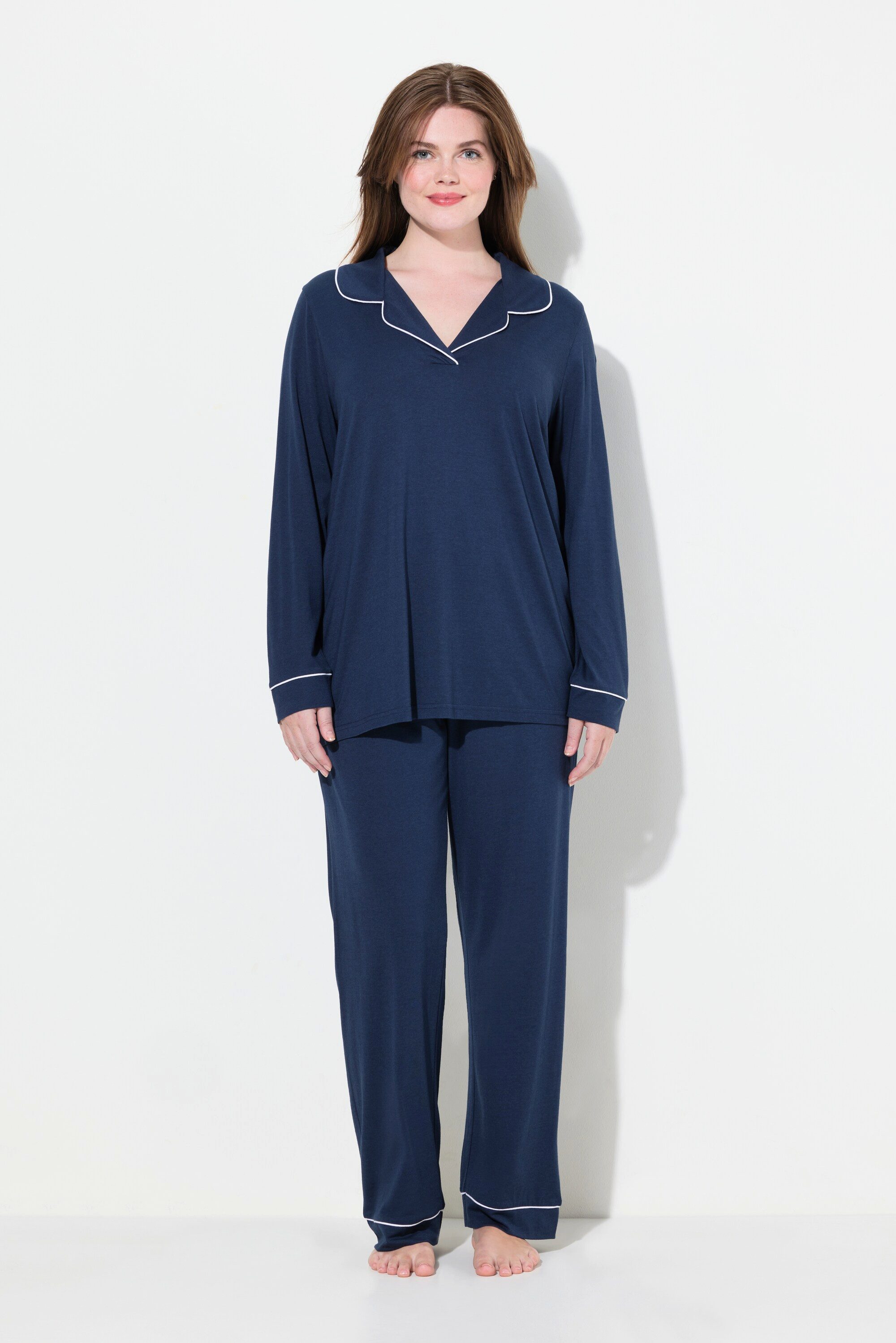 Ulla Popken Pyjama Pyjama Zweiteiler Zierpaspeln günstig online kaufen