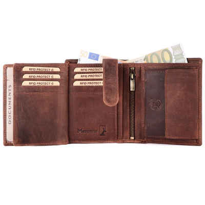 Mercano Geldbörse für Damen und Herren aus Echtleder (inkl. Geschenkbox), RFID-Schutz, Münzfach, vielseitige Dokumentfächer
