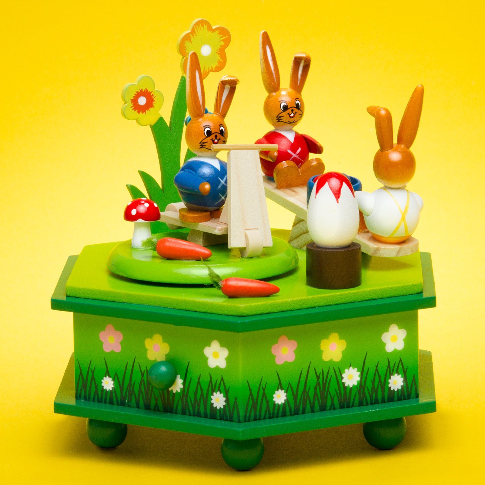 SIKORA Osterfigur OD03 Osterdeko Holz Musik Spieldose mit Osterhasen Figure günstig online kaufen