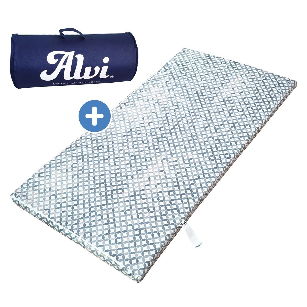 Reisebett-Matratzen Mosaik - Grau, Alvi®, 6 cm hoch, Baby Reisebettmatratze 60x120 cm rollbar Matratze für Reisebett