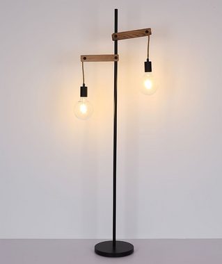 etc-shop Stehlampe, Leuchtmittel nicht inklusive, Holz Stand Steh Lampe natur Wohn Ess Zimmer Beleuchtung Beistell