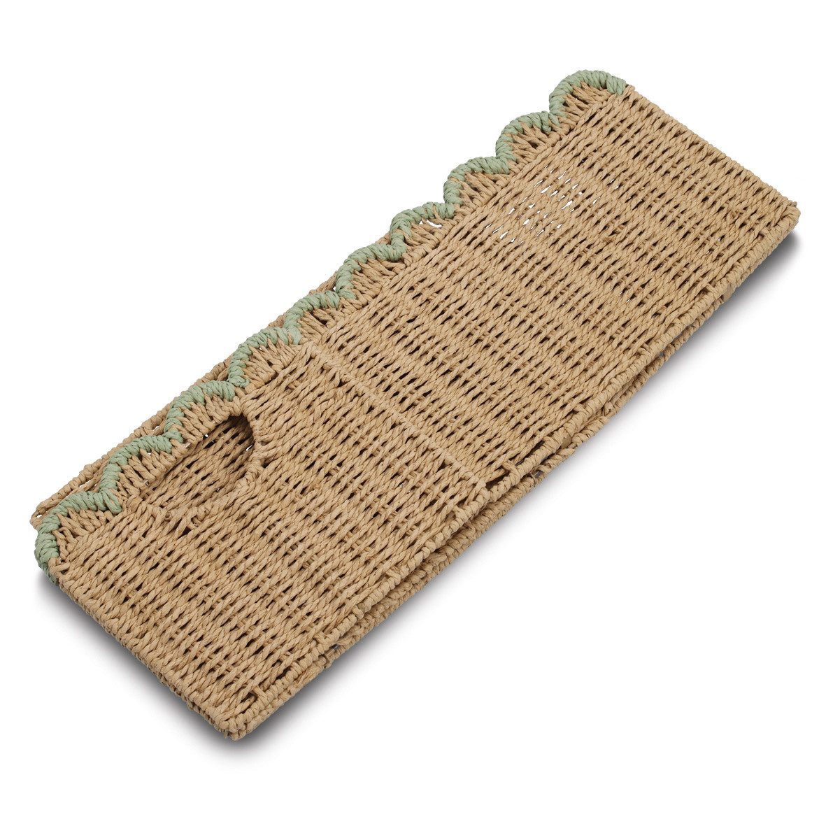 Zeller Present Aufbewahrungskorb, Papiergeflecht, mint, faltbar, ca. 38 x 25 x 22 cm