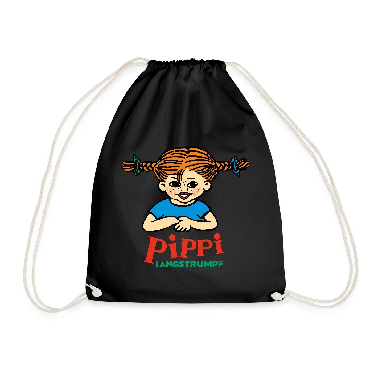 Turnbeutel Pippi Langstrumpf Logo Turnbeutel
