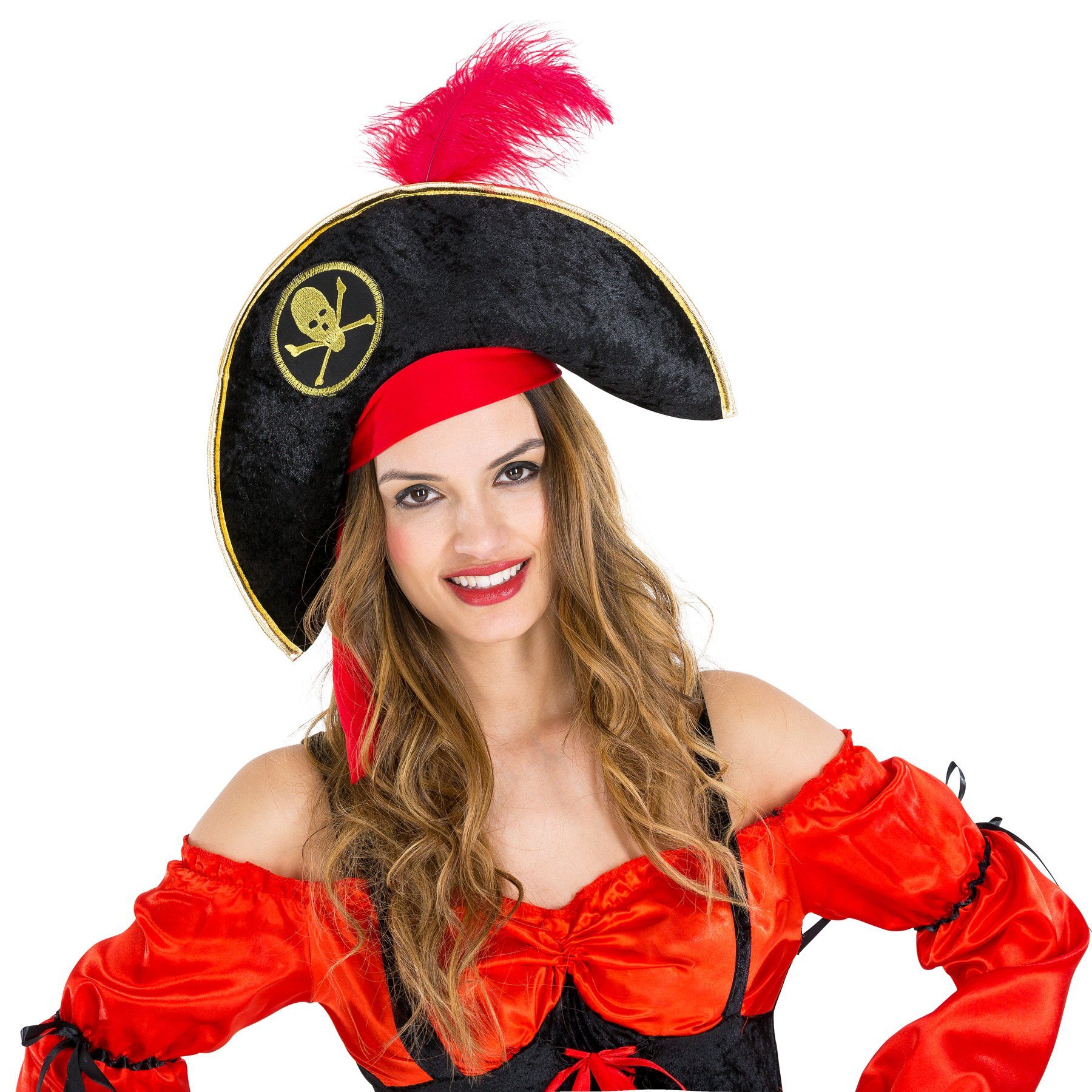 dressforfun Piraten-Kostüm Frauenkostüm Piratin Mia Stiefelriemen, Sehr kurzes Kleid und flotter Piratenhut