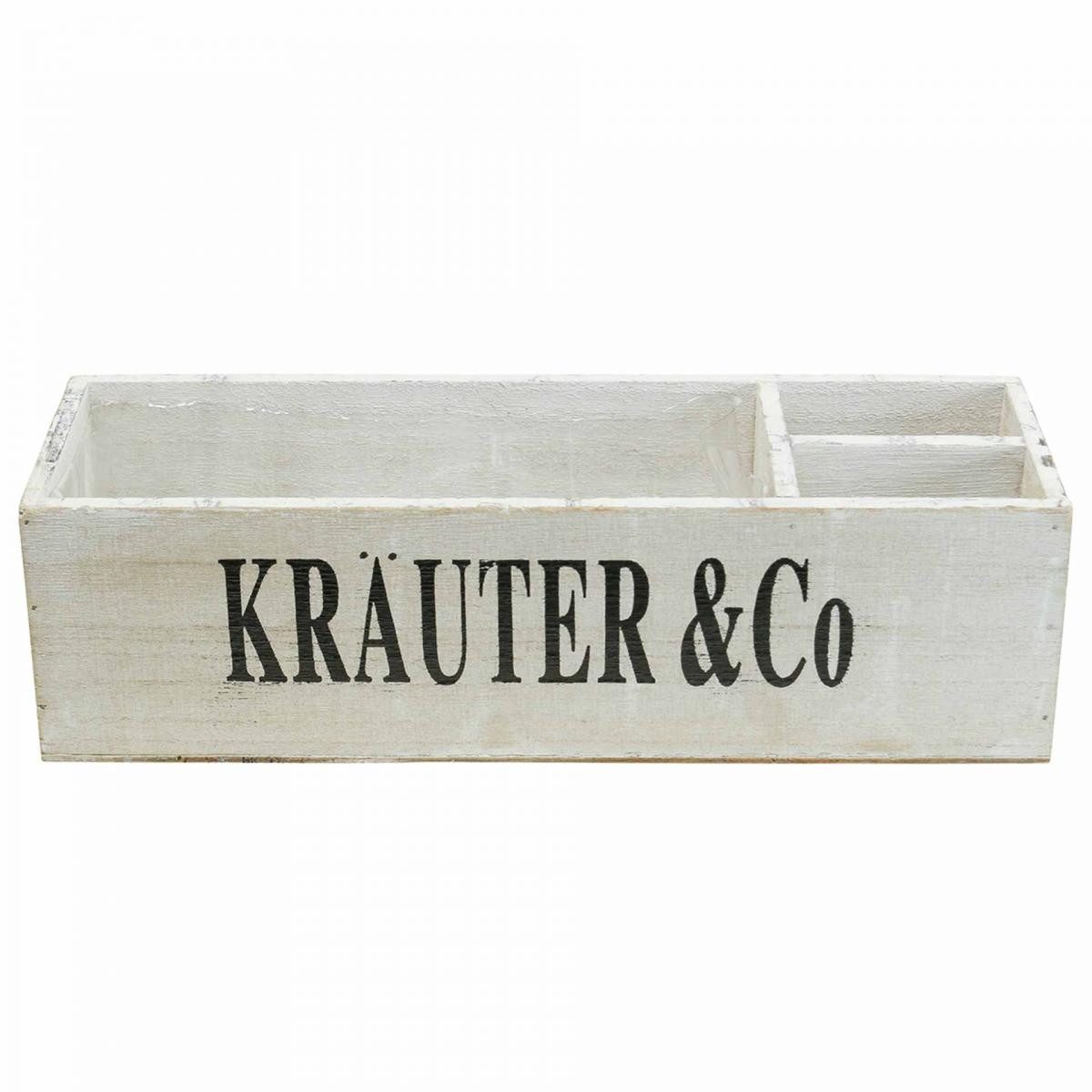 Florists Products Dekokorb Dekorative Kräuterkiste aus Holz mit Fächern für Küchen- und