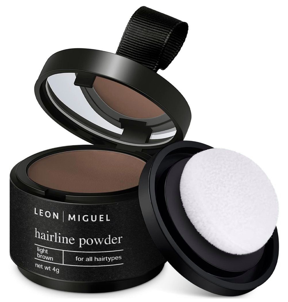 Leon Miguel Haaransatz-Farbpuder Hairline Powder - Haar Concealer zum Ansatz kaschieren - 4g, Ohne Rückstände