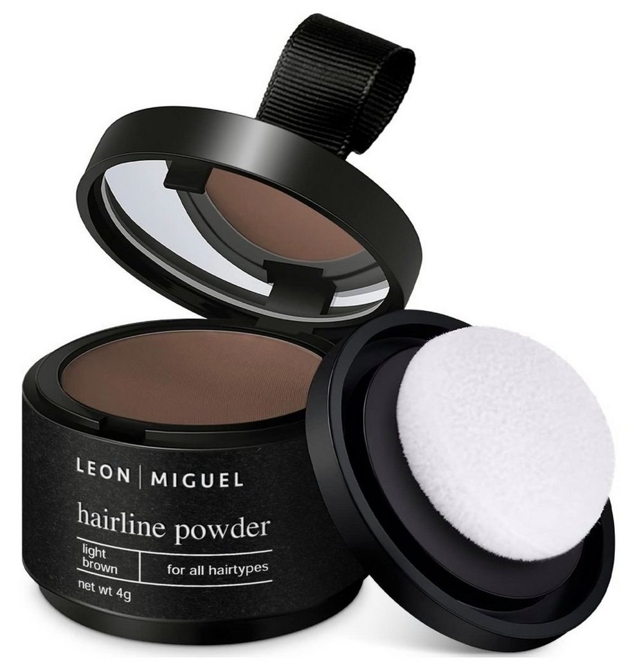 Leon Miguel Haaransatz-Farbpuder Hairline Powder - Haar Concealer zum Ansatz kaschieren - 4g, Ohne Rückstände