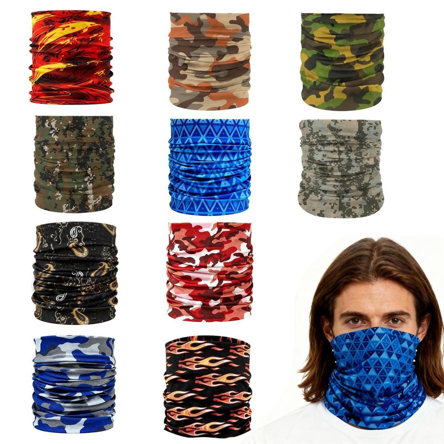 LuxusKollektion Multifunktionstuch 10er Set Multifunktionstuch Outdoor, (10-St)