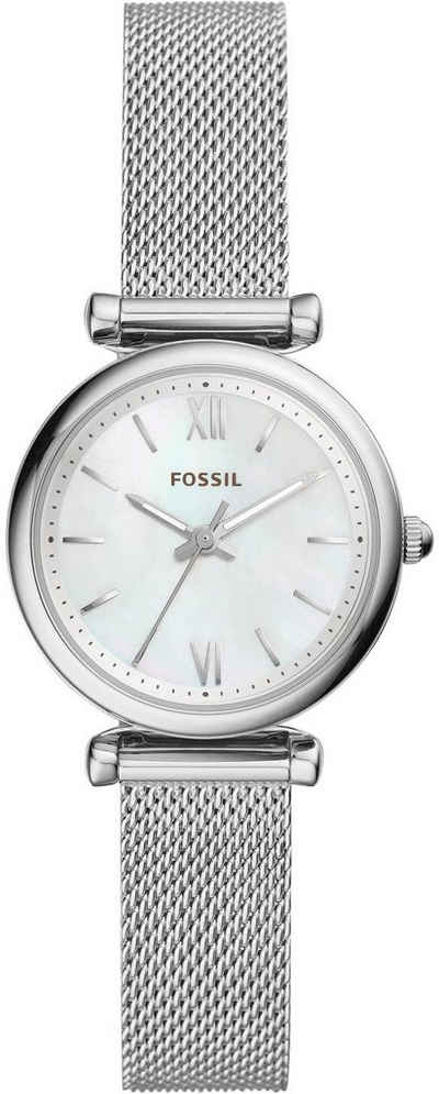 Fossil Quarzuhr CARLIE, ES4432, Armbanduhr, Damenuhr, Perlmutt-Zifferblatt