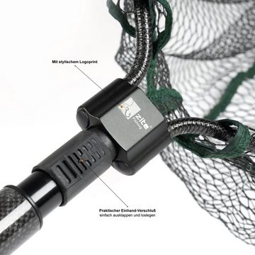 Zite Angelkescher Streetfishing Spinnkescher 370cm Gummiertes Netz & Schwimmfähig