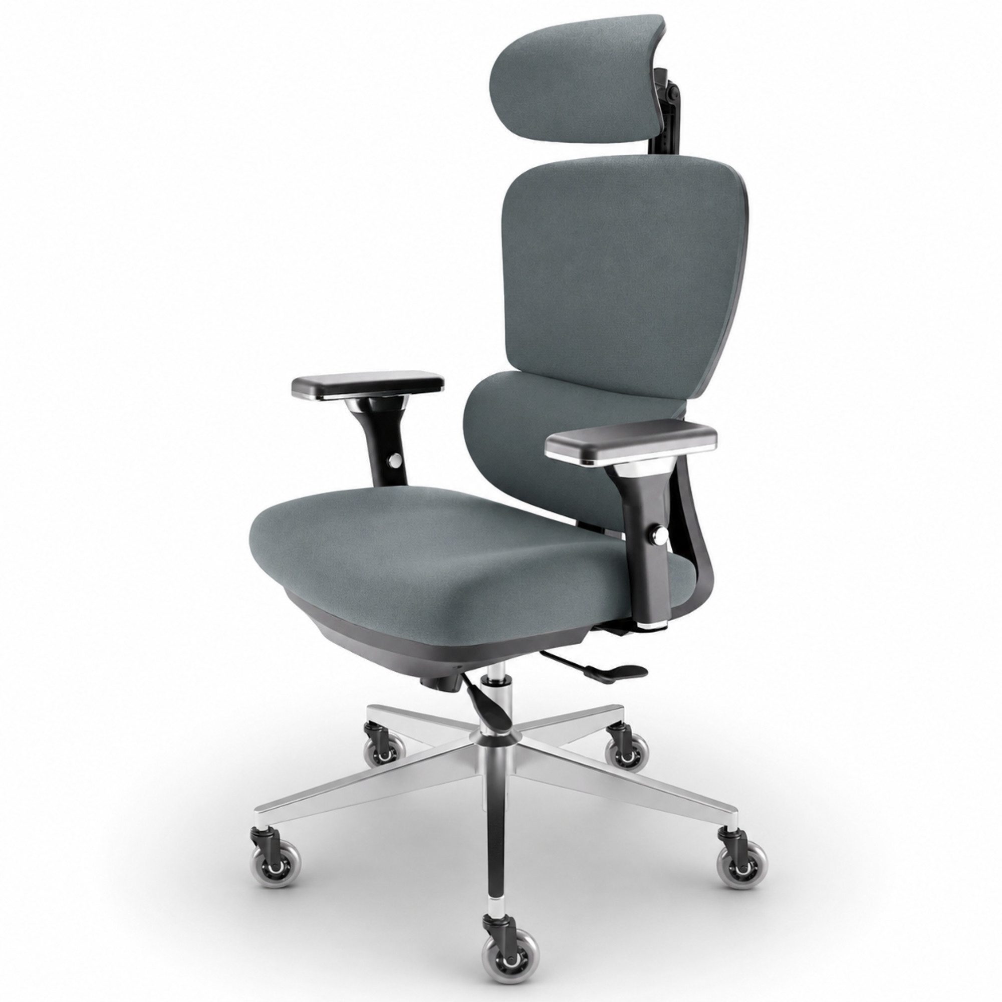 CLOUVOU Bürostuhl Ergonomisch, Schreibtischstuhl bis 150 kg - Testsieger (ProSeat - Chefsessel für Arbeitszimmer, 4D Gaming Armlehnen & 3D Kopfstütze), Blade Wheels, Homeoffice, Gaming Stuhl, Drehstuhl