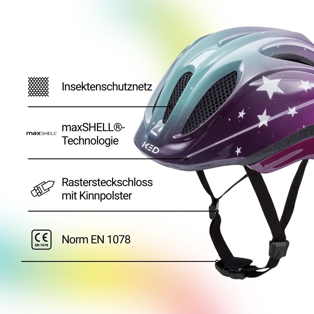 KED Fahrradhelm Meggy II Trend Kinderhelm, LED Rücklicht, MaxShell Technologie Und Präzise Größenverstellung
