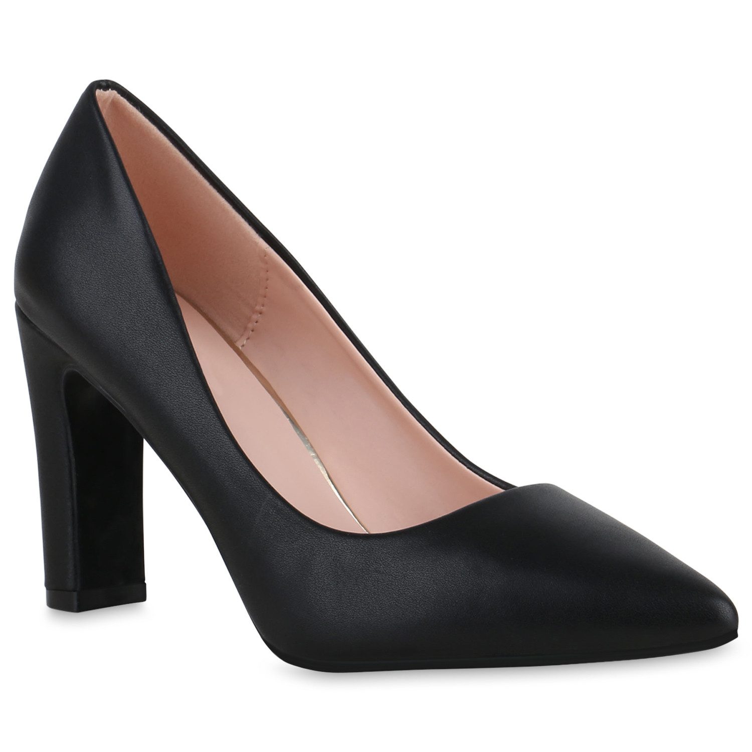 VAN HILL 840353 Pumps Damen Spitze Pumps Blockabsatz Klassische Absatz-