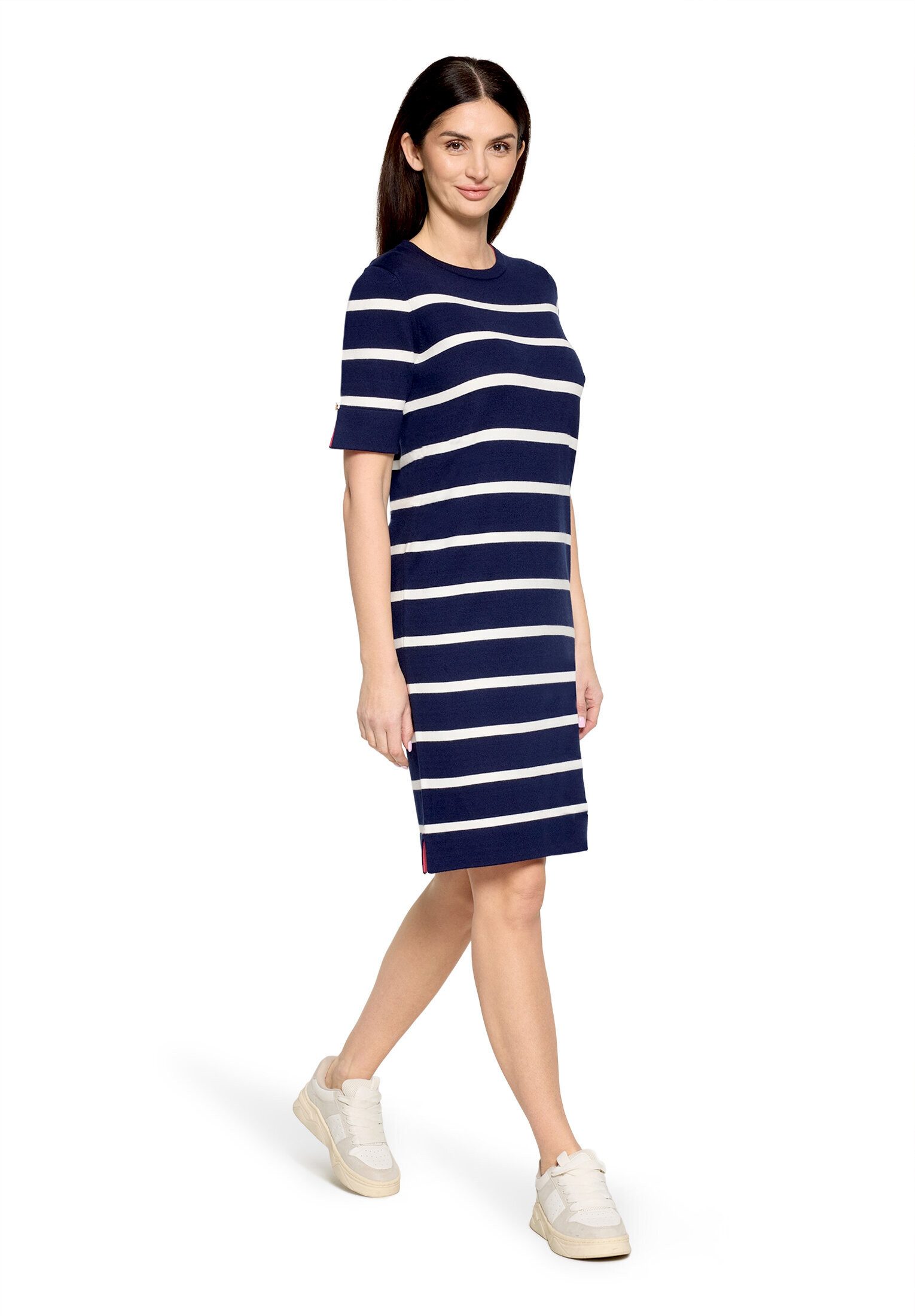 Cartoon Strickkleid Damen mit Rundhalsausschnitt