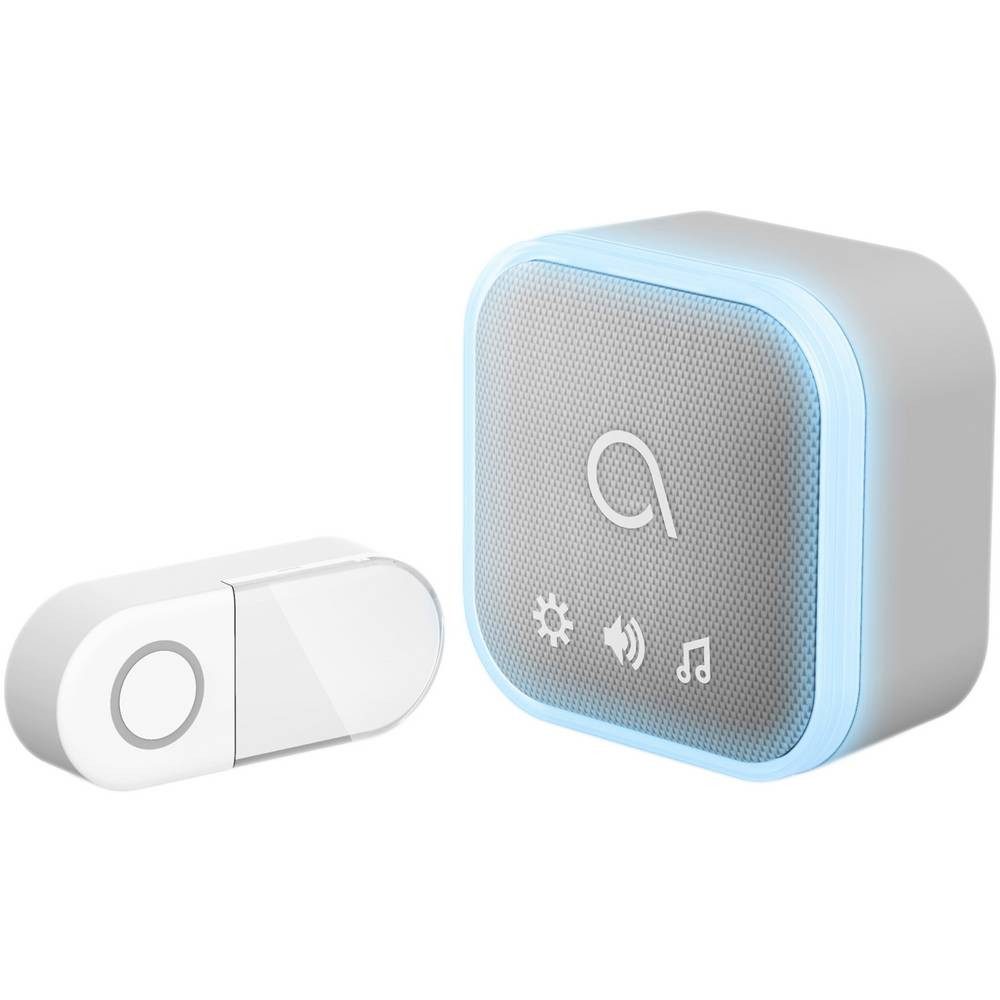 Smart Home Türklingel Funkgong mit Lichtblitz und Textilüberzug -