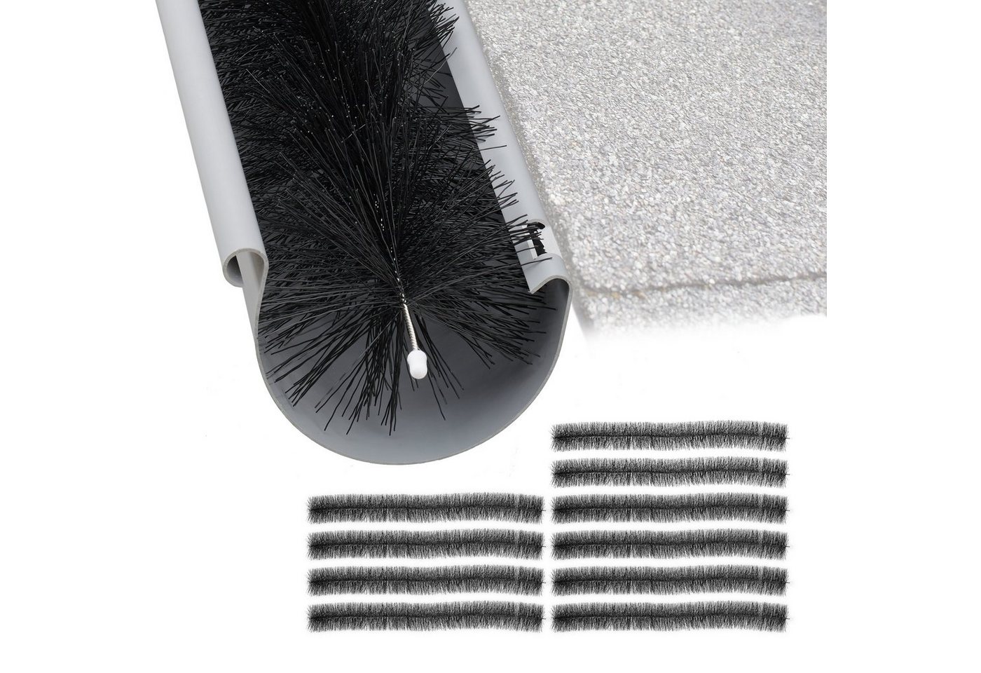 relaxdays Dachrinnenreiniger 10er Set Dachrinnenbürste 12 cm, Geeignet für handelsübliche Dachrinnen bis 12 cm Breite, (10-tlg)