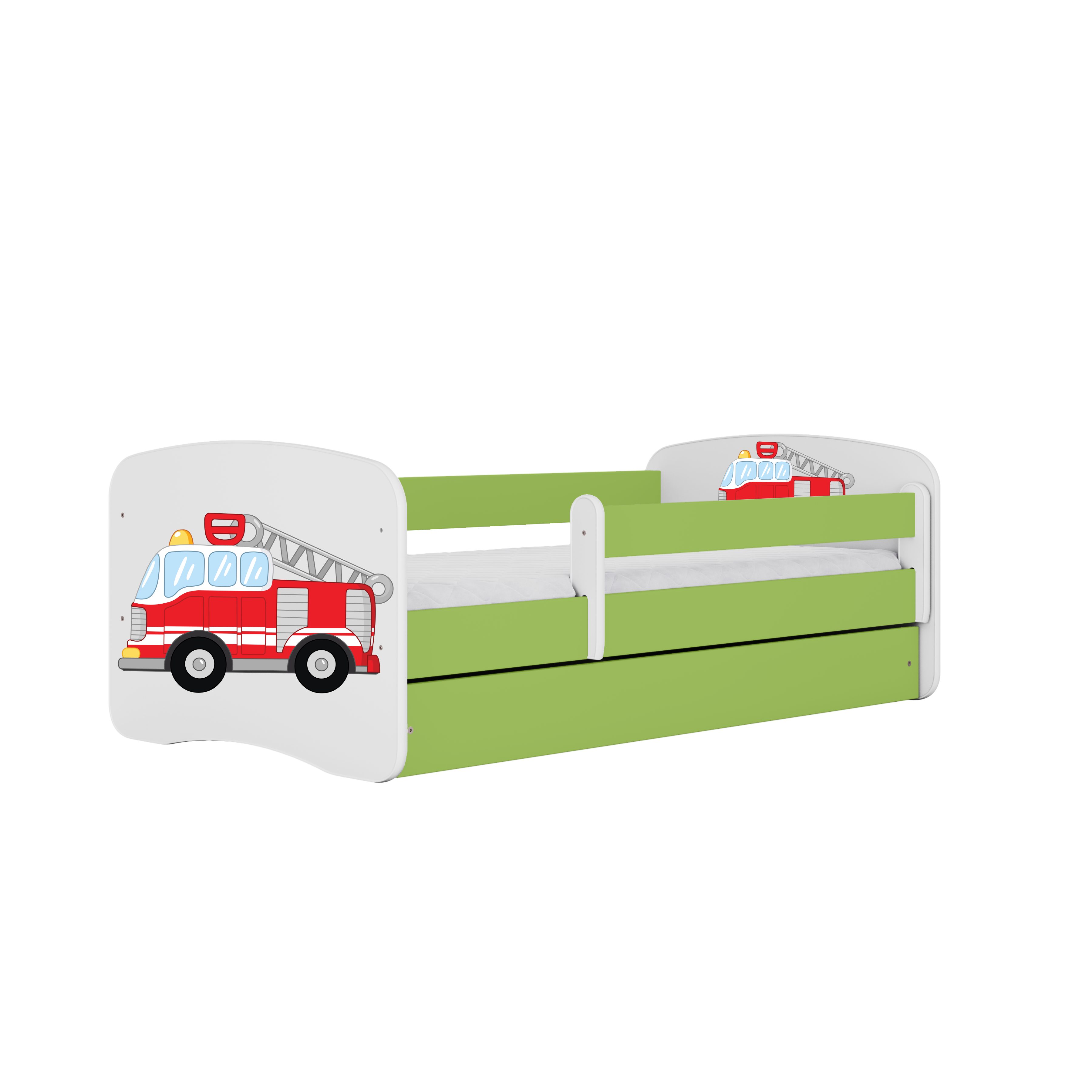Raumhirsch Furniture Kinderbett 70x140, 80x160, 80x180 cm - Komplettset mit Schublade (Bett für Mädchen, Einzelbett für Kinder von 2-12 Jahren, Rausfallschutz und Lattenrost), verschiedene Farben & Designs