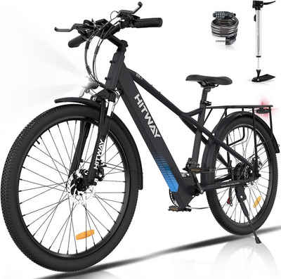 HITWAY E-Bike 26 Zoll 250W,36V/11.2Ah MTB Elektrofahrrad,Shimano, 21 Gang Shimano, Heckmotor, 403.2 Wh Akku, Elektrofahrrad für Damen und Herren 165 - 185 cm, innerhalb der StVZO