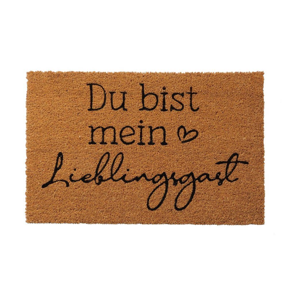 BOLTZE Fußmatte Fußmatte LIEBLINGSGAST natur mit schwarzer Schrift 60x40cm Kokosfaser