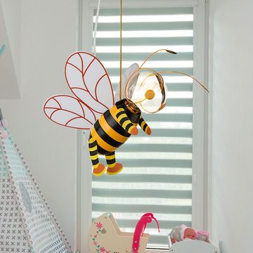 Globo LED Pendelleuchte, Leuchtmittel inklusive, Warmweiß, Kinderzimmerlampe Hängelampe Pendelleuchte LED Biene warmweiß H 120cm