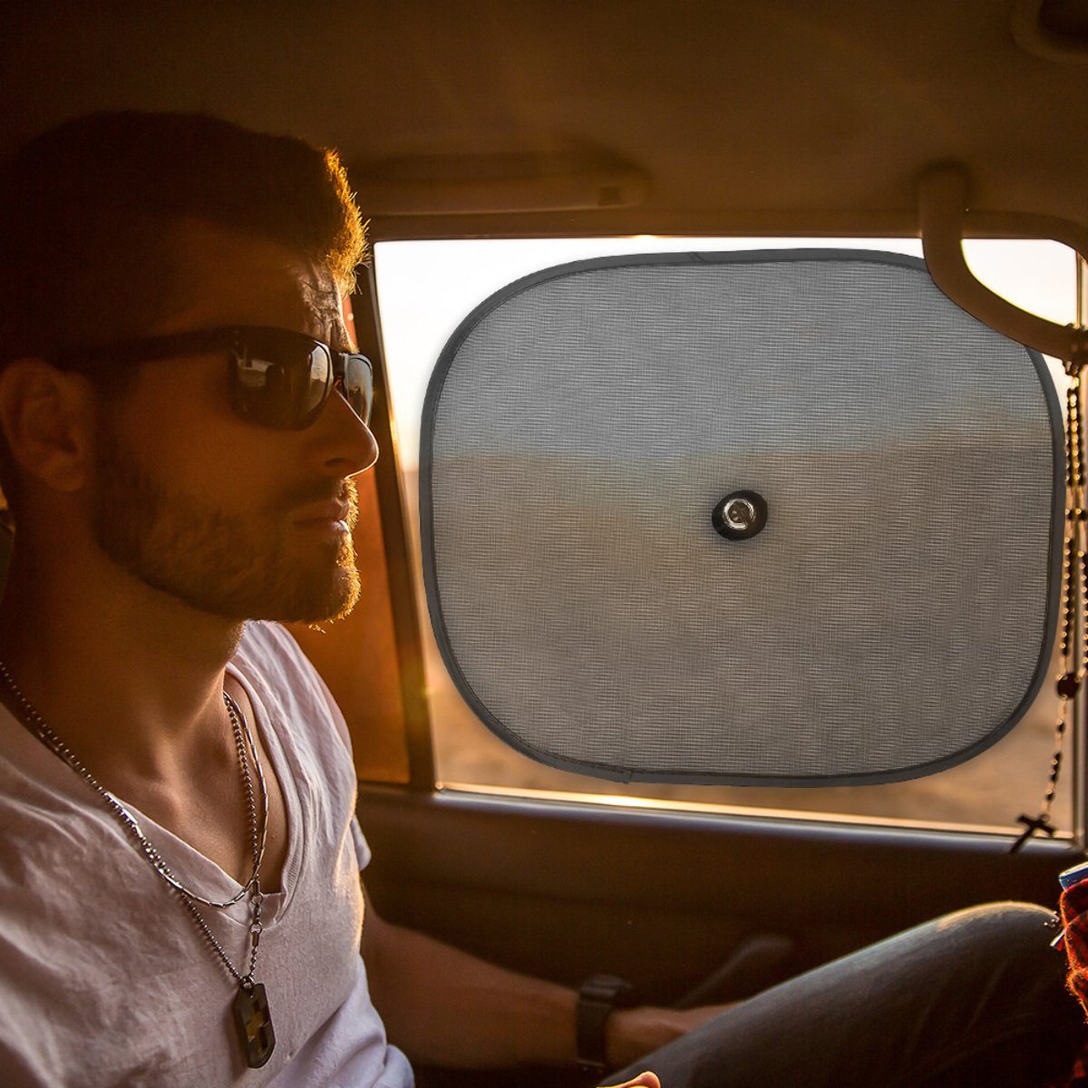 Sonnenschutz-Fensterfolie 2x Auto Navaris 44x36cm Seitenscheiben-Schutz - Sonnenblenden-Set, 