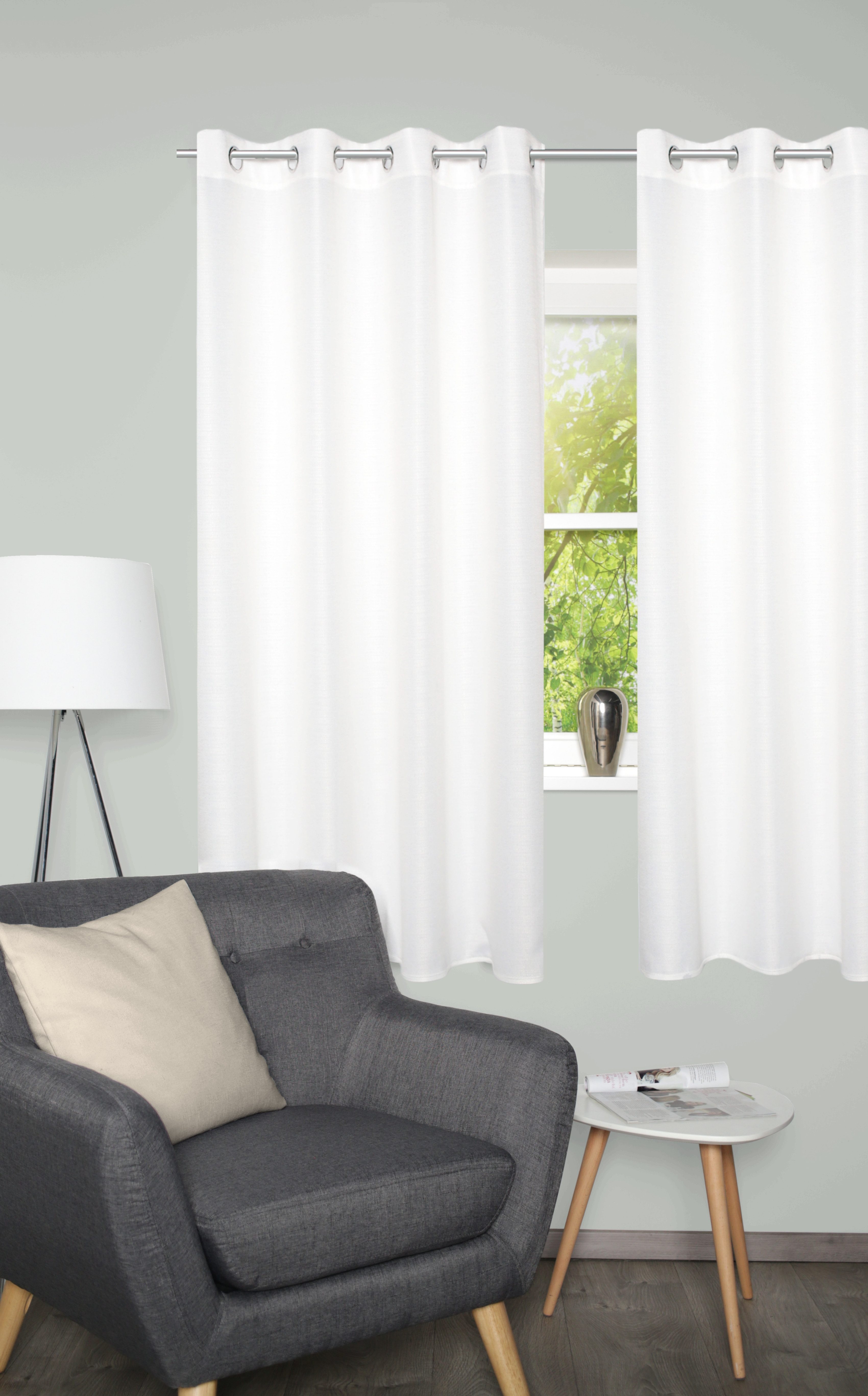 Home Basics Vorhang BENOGA 2er SET (2 St), Ösen, blickdicht, SET, Ösenschal, Uni, Dekostruktur
