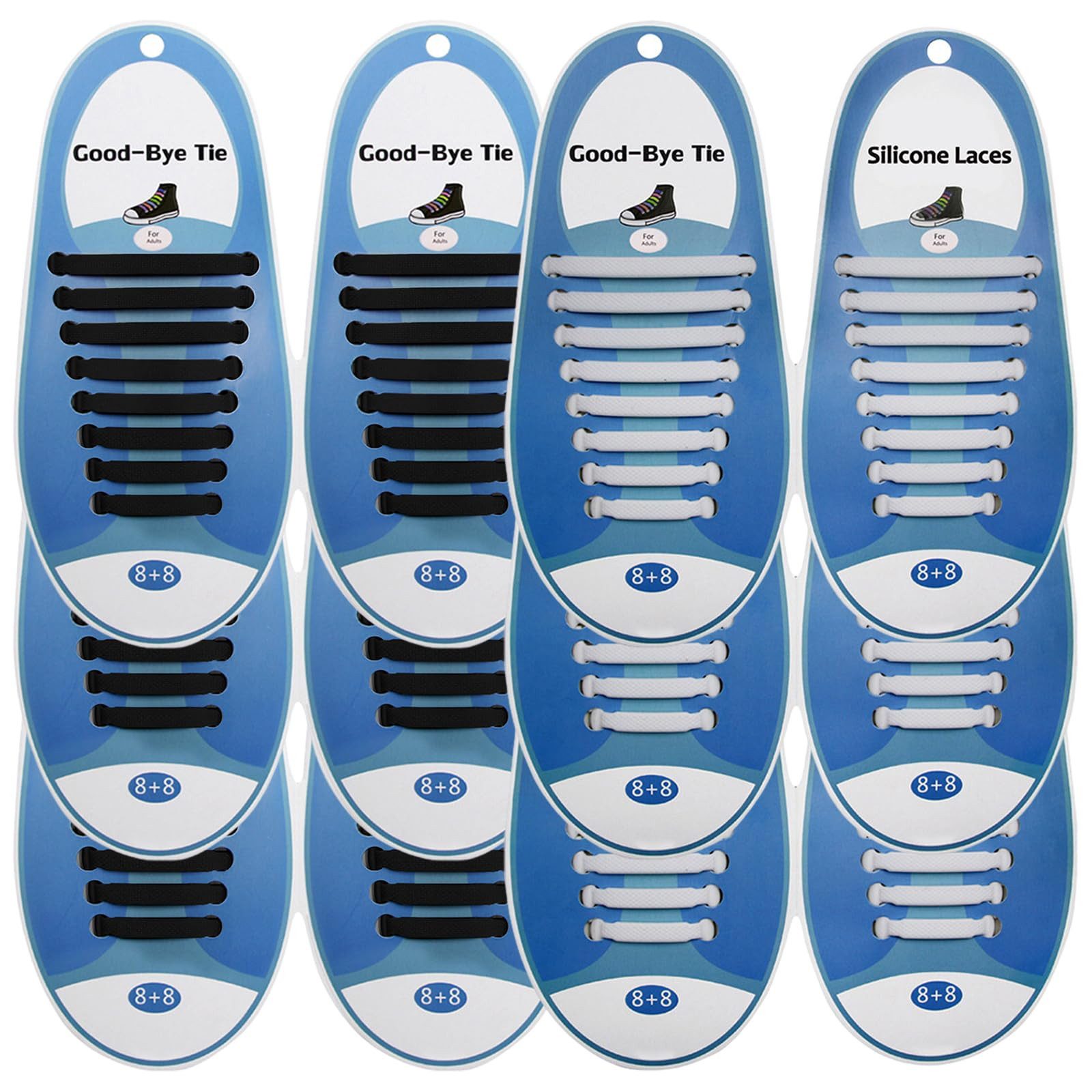 ZEUOPQ Schnürsenkel 6 Stück Schnürsenkel ohne Binden für Kinder und Erwachsene, Elastische Silikon Schnürsenkel für Sportschuhe