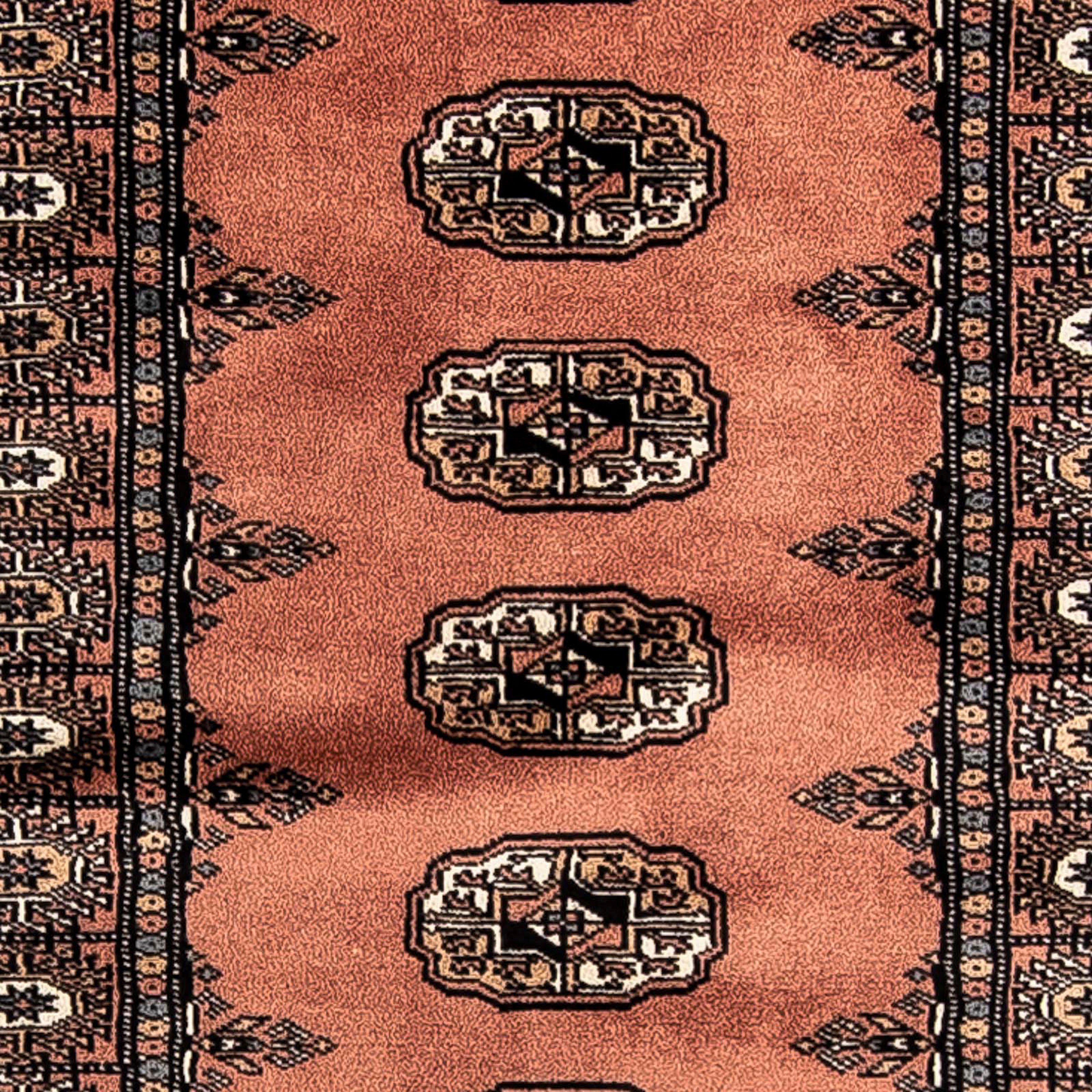 Orientteppich Afghan - Buchara - - 77 morgenland, x mit Handgeknüpft, Einzelstück rechteckig, Zertifikat 404 hellrot, Wohnzimmer, mm, cm 7 Höhe