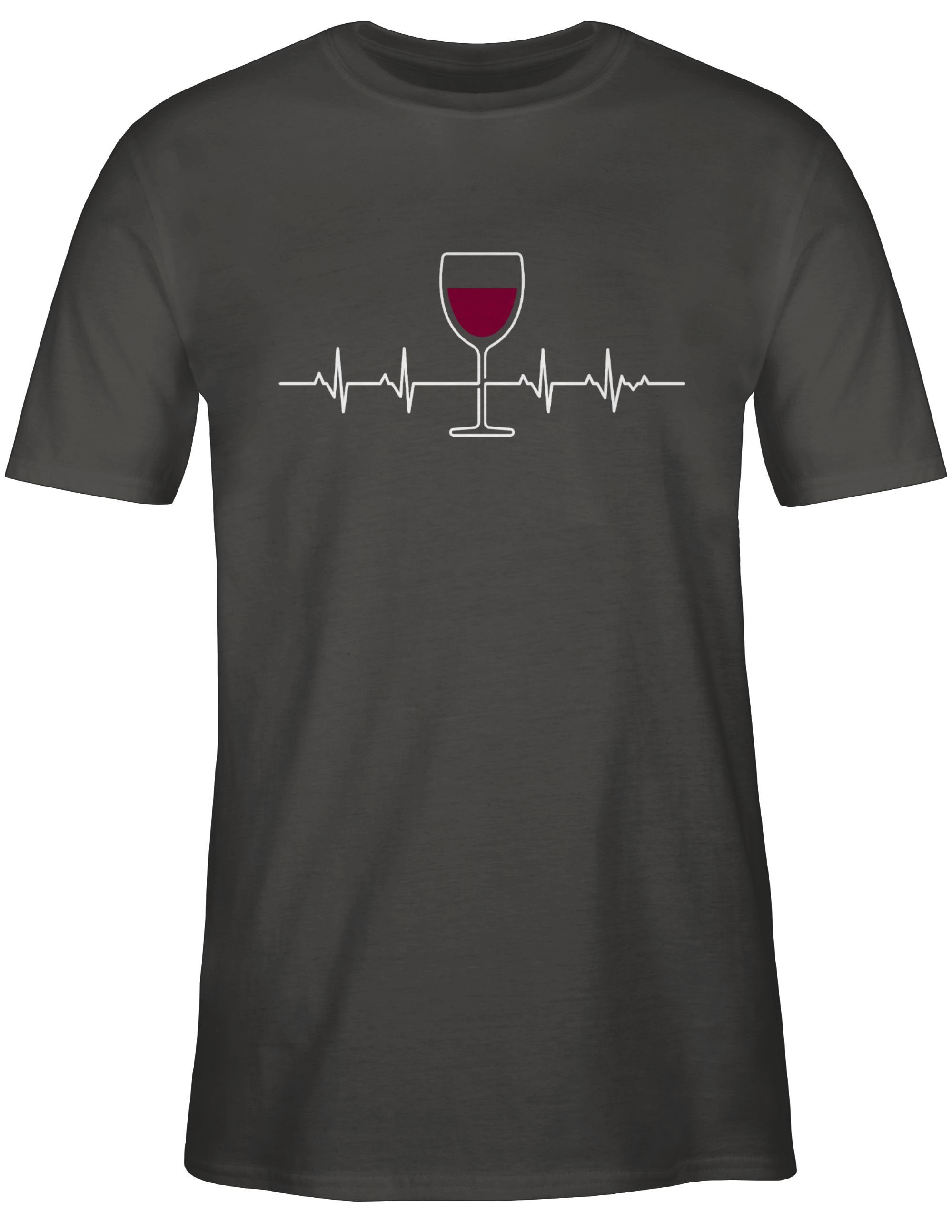 Shirtracer T-Shirt Herzschlag Rotwein Symbol und Zeichen Outfit