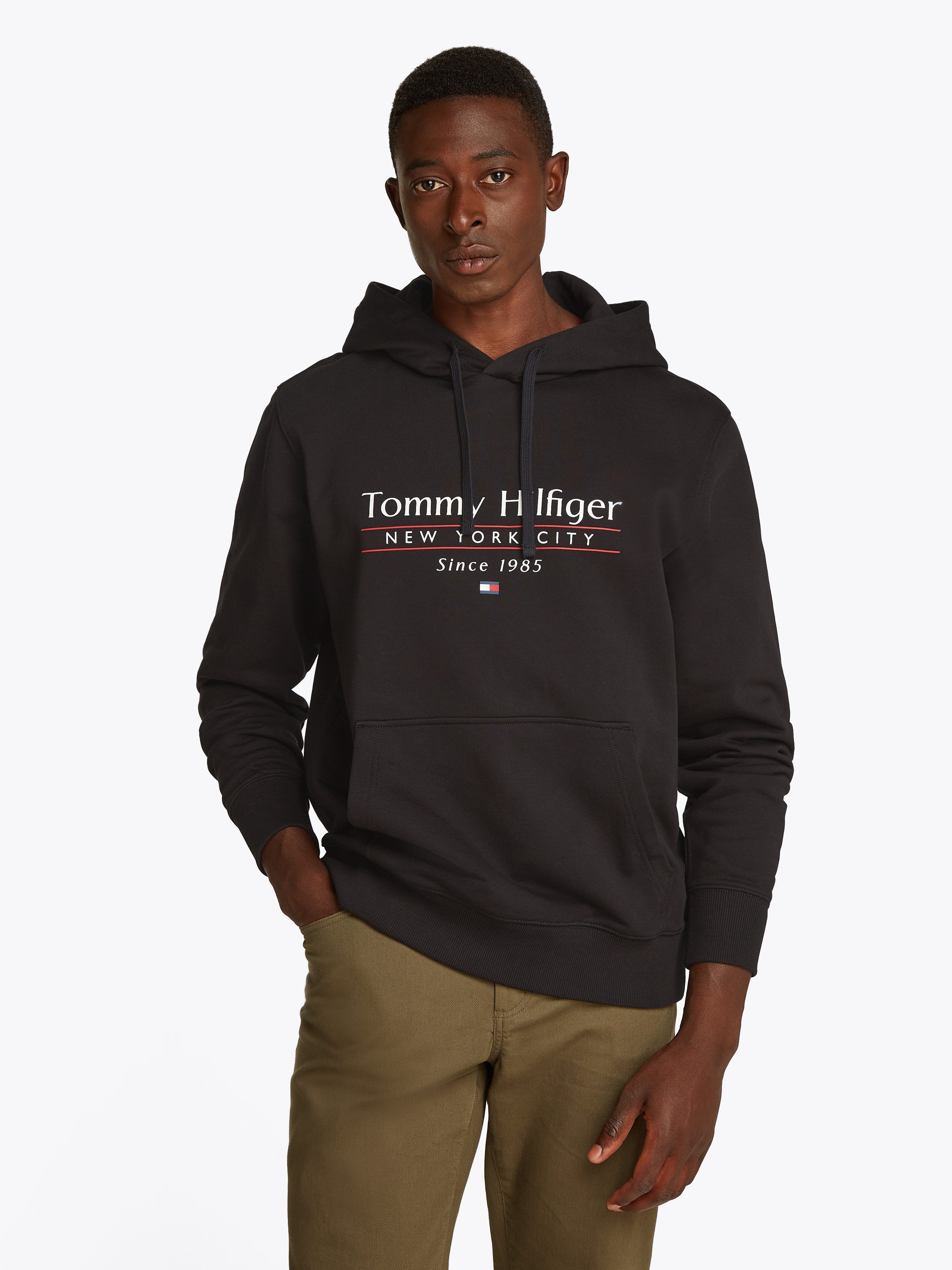 Tommy Hilfiger Hoodie HILFIGER CENTER STACK HOODY mit großem mehrfarbigen Print